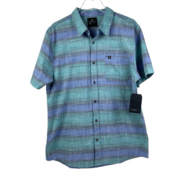 Junk Food Clothing Striped Short Sleeve Button Up Shirt NWT Men’s Size L NWT - Picture 1 of 8